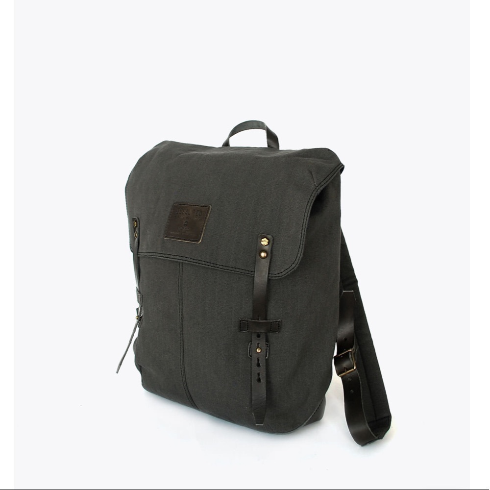 Ideal & Co. Arrimal Canvas & Leather Travel Backpack Made in Portugal NWT